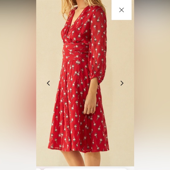 Ba&sh red patterned wrap dress - Picture 2 of 5